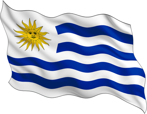 3D Illustration of Wavy Flag of Uruguay Cutout